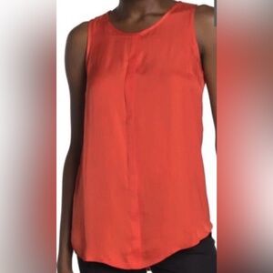 Lemon Tart Angelle Flowy Tunic Tank Top Orange Red 1X Scoop Neck